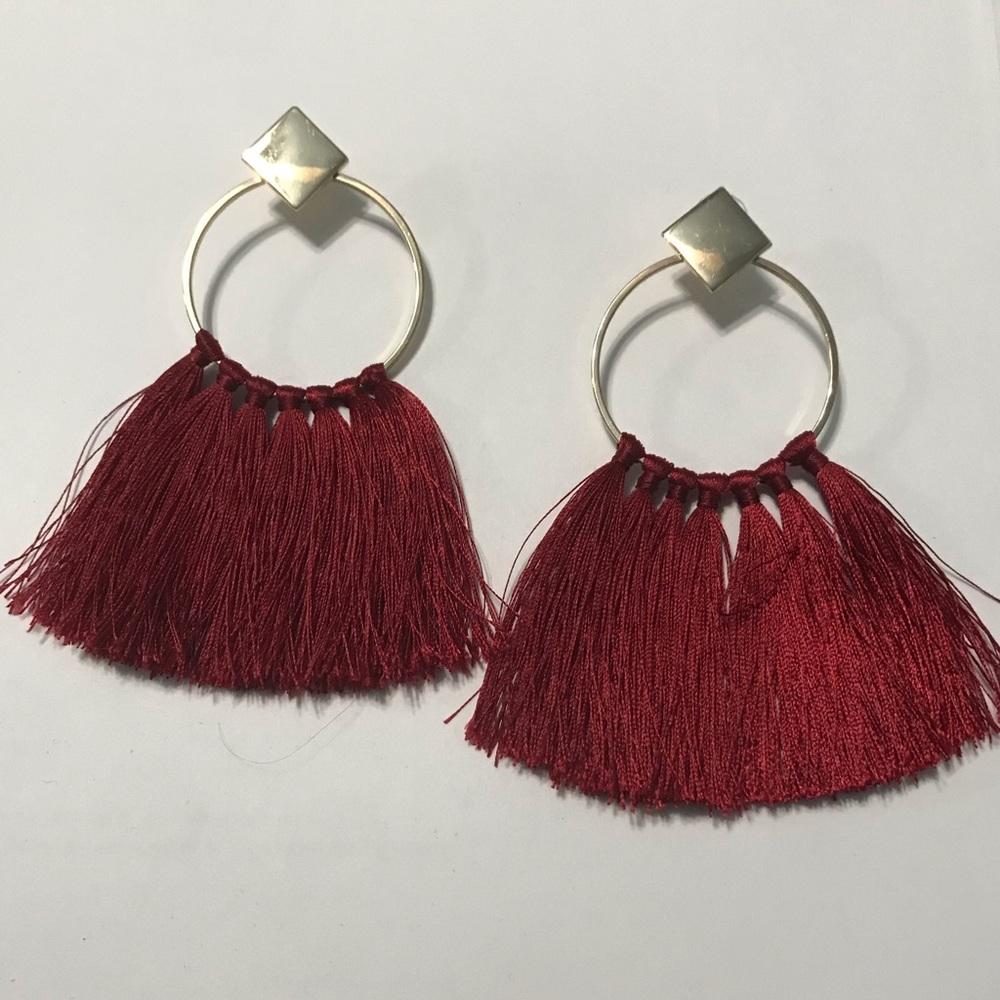 Red Tassel Earrings